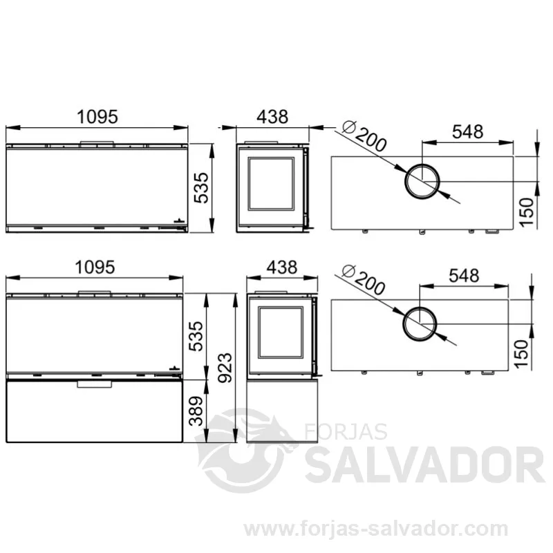 Plano de medidas Bronpi Cairo 110 3C Box