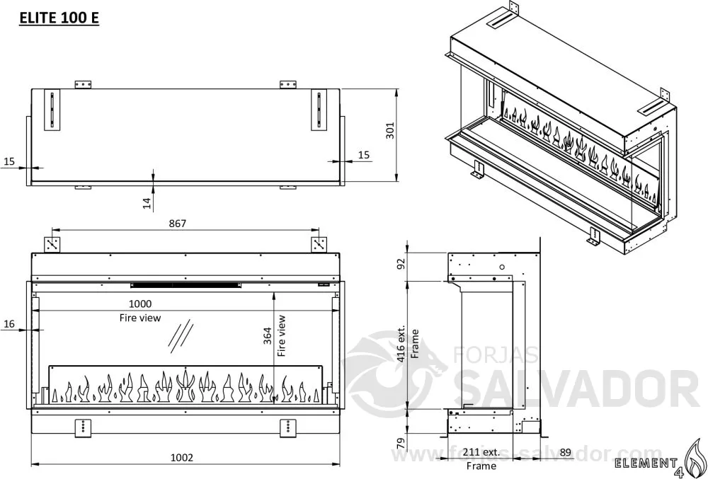 Plano de medidas Element4 Elite 100 E Supreme