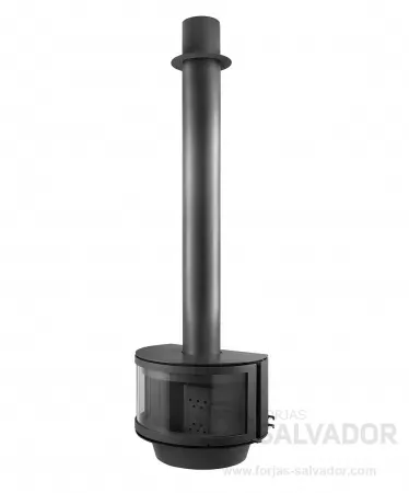Elegancia en cada curva: la chimenea Rocal Ronde Frontal, diseño circular que transforma cualquier espacio.