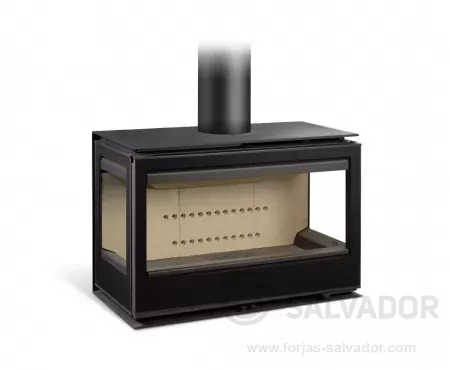 El fuego como arte. La Rocal Habit 93 de tres caras transforma cualquier espacio con su diseño moderno y su vista panorámica única.