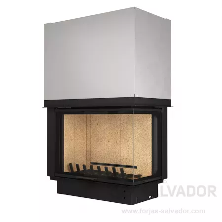 Atraflam 800 VL Esquina con interior de paneles refractarios naranjas