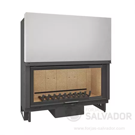 Atraflam 16/9 1000 Plus con interior de paneles refractarios naranjas