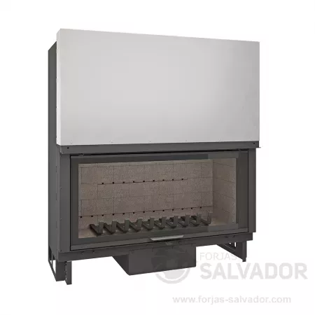 Atraflam 16/9 1000 Plus con interior de ladrillos refractarios negros