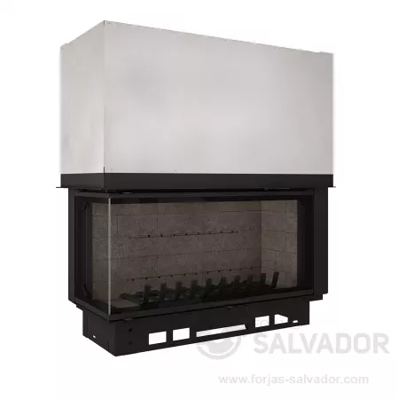 Atraflam 16/9 1000 VL con interior de ladrillos refractarios negros