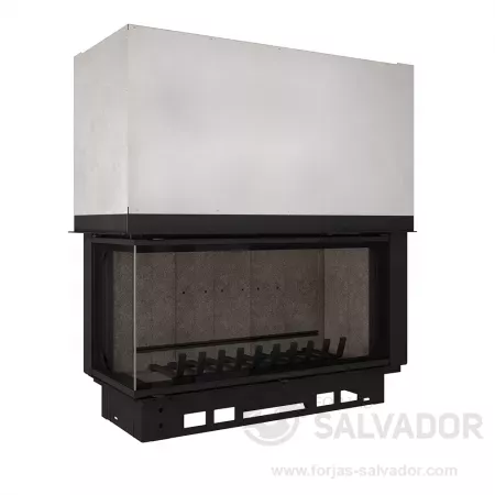 Atraflam 16/9 1000 VL con interior de paneles refractarios negros