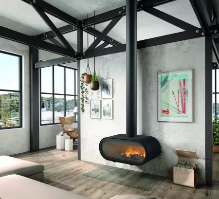 Rocal D-8 instalada en un salón contemporáneo: un toque de distinción y originalidad.