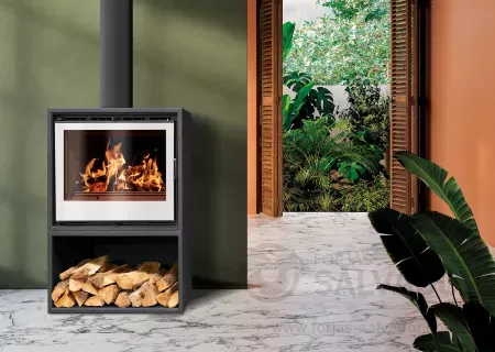 Kube 700 con cristal blanco y leñero S 