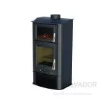 Estufa de leña Bronpi Tudela con horno y sistema de doble combustión.