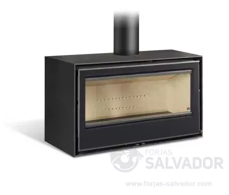 La estufa Rocal Habit 100 ofrece una potencia de 12,1 kW y un rendimiento del 86,2%, garantizando calidez y eficiencia en tu hogar.