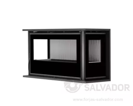Chimenea insertable Carbel A-70 3 Cristales destacando su estructura compacta y elegante.