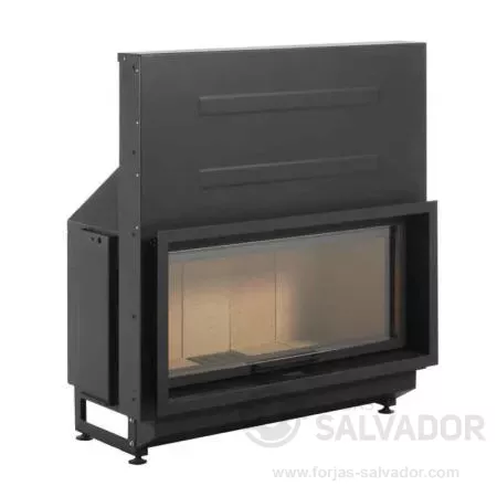 Vista en detalle del hogar de puerta elevable LL Calor LL-2090 V2
