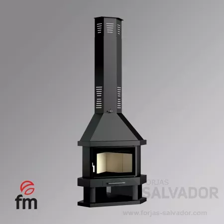 C-200 R rinconera con interior vermiculita y cristal serigrafiado