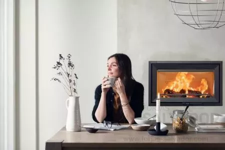 Hogar de leña Jøtul I620F eficiente y moderno.