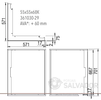 Marco decorativo 55X55X68K