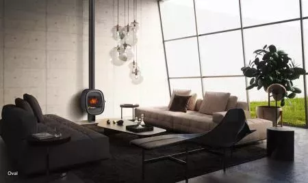 Chimenea Rocal Oval: elegancia y calor en el corazón del salón.