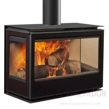 Diseño de vanguardia para disfrutar del fuego desde cualquier ángulo.