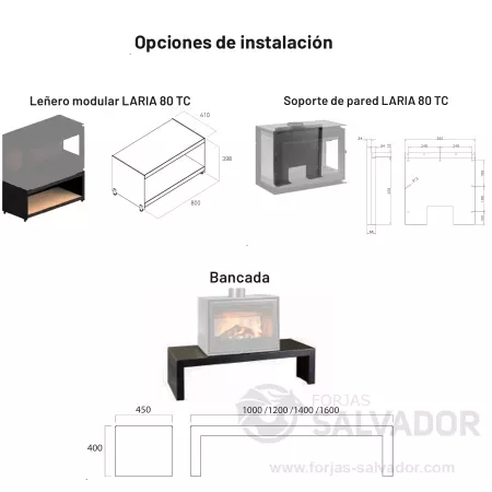 Opciones instalación Laria 80 TC
