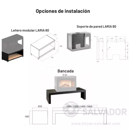 Opciones de instalación Laria 80