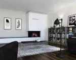 Chimenea de leña Argento 660 CL/CR Basic esquinera – cristal limpio, visión amplia del fuego