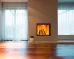 Hogar de leña ARGENTO 900 V Basic – visión vertical del fuego con marco elegante