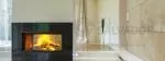 Chimenea ARGENTO 900 DH – visión doble cara del fuego con doble marco