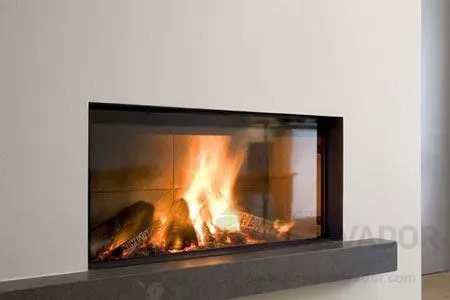 Chimenea frontal con puerta guillotina y cristal retráctil – LUNA DIAMOND 1000 H