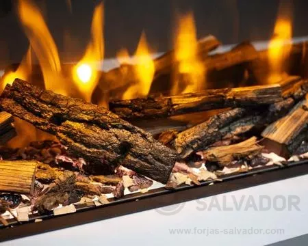 Detalle set de leños REAL OAK .Chimenea eléctrica Charlton & Jenrick I560E Slimline