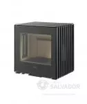 Estufa de leña Hergom Glance Pared MVP con diseño moderno y triple cristal panorámico.
