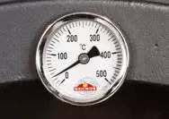 Horno con termómetro de 500ºC para controlar la temperatura.