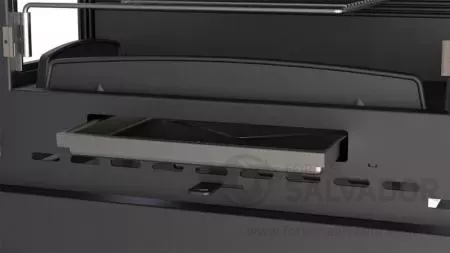 Cajón cenicero extraíble para facilitar la limpieza.