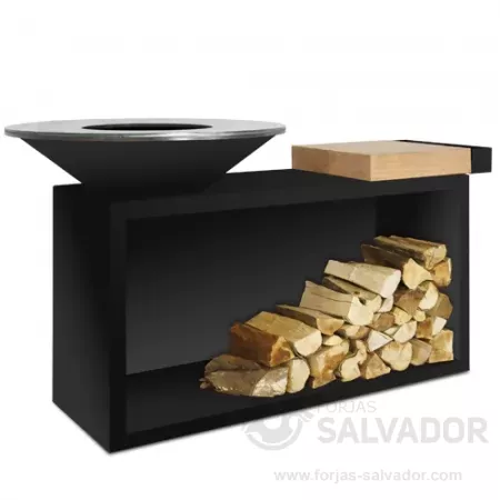 Ofyr Isla 85 Negra con tabla de madera
