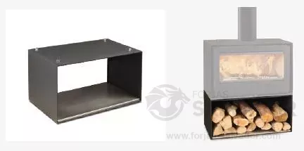 El doble de calidez con la máxima comodidad. La Rocal Habit DC de doble cara con leñero integra diseño y practicidad para un hogar siempre acogedor.