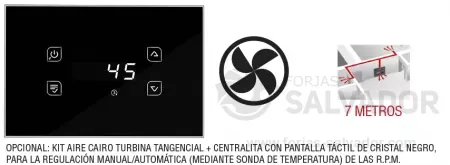 Opcional: kit de turbina tangencial + centralita táctil