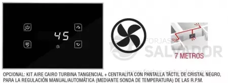 Opcional: kit de turbina tangencial + centralita táctil