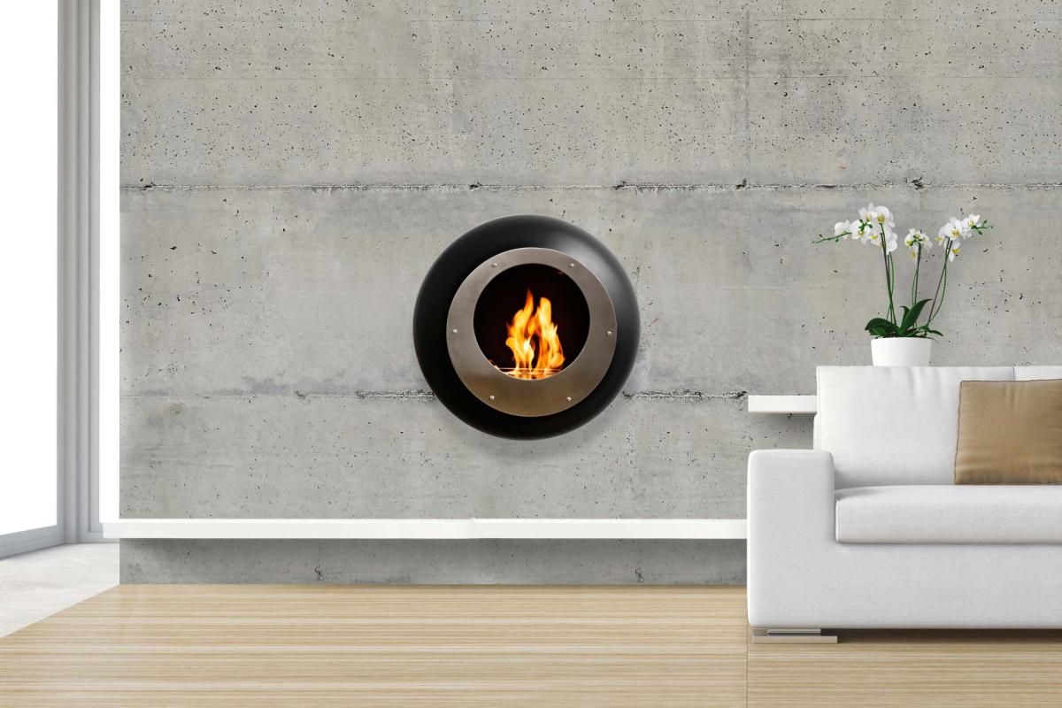 BioChimeneas de Diseño Cocoon Vellum Mural Matt Black