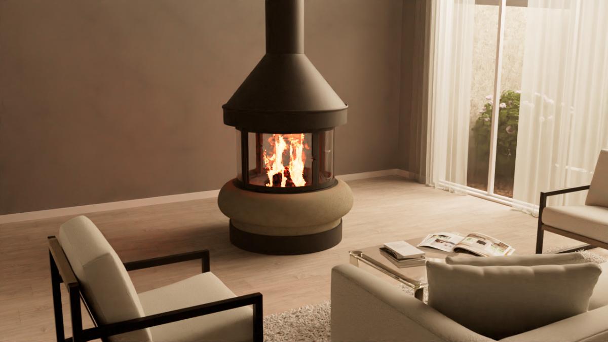Chimenea metálica Traforart Zeus Central cerrada