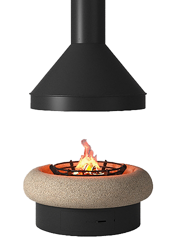 Chimenea metálica Traforart Zeus Central abierta