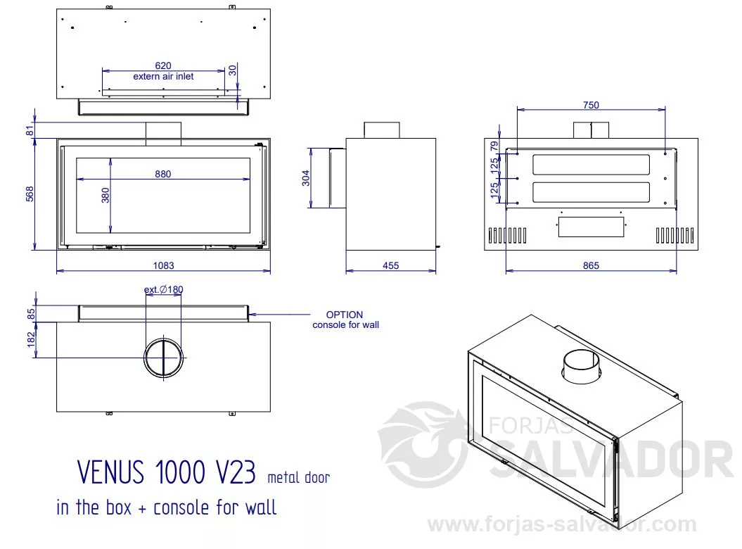 Plano de medidas M-Desing Venus In The Box 1000