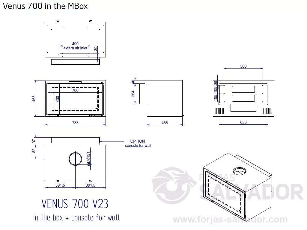 Plano de medidas M-Desing Venus In The Box 700