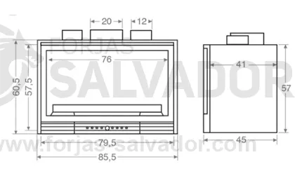 Plano de medidas Salgueda 800 GV Lateral Derecho